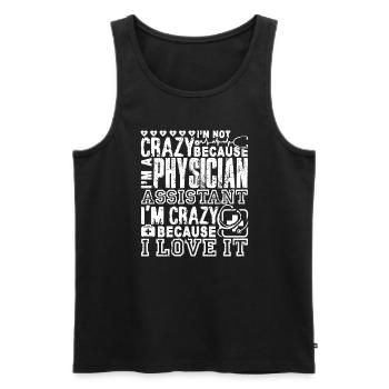 Physician Assistant Crazy Physician Assistant - Men's Premium Organic Tank Top - black - Front - AI Model Male 178 light (178cm)