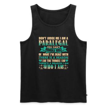 Paralegal Don't Judge Paralegal - Men's Premium Organic Tank Top - black - Front - Michal (187cm)