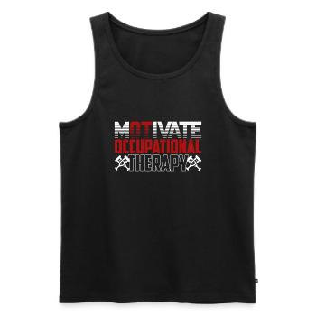 Motivate Occupational Therapy - Men's Premium Organic Tank Top - black - Front - AI Model Male 178 light (178cm)