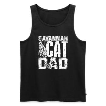 Savannah Cat Savannah Cat Dad - Men's Premium Organic Tank Top - black - Front - AI Model Male 178 light (178cm)