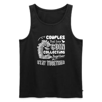 Coin Collecting Couples Coin Collecting Together - Men's Premium Organic Tank Top - black - Front - Michal (187cm)
