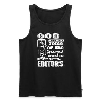 Editor God Made Editors - Men's Premium Organic Tank Top - black - Front - Michal (187cm)