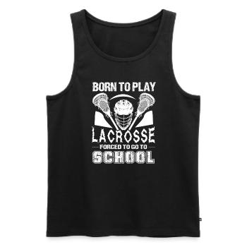 Lacrosse Born To Play Lacrosse - Men's Premium Organic Tank Top - black - Front - AI Model Male 178 light (178cm)