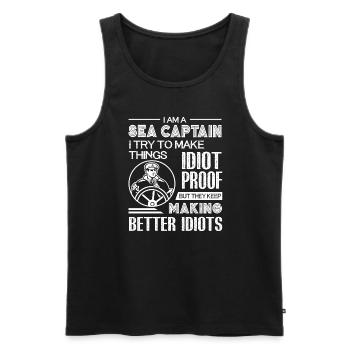 Sea Captain I am A Sea Captain - Men's Premium Organic Tank Top - black - Front - Michal (187cm)