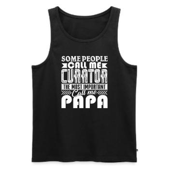 The Most Important People Call Me Curator Papa - Men's Premium Organic Tank Top - black - Front - AI Model Male 178 light (178cm)