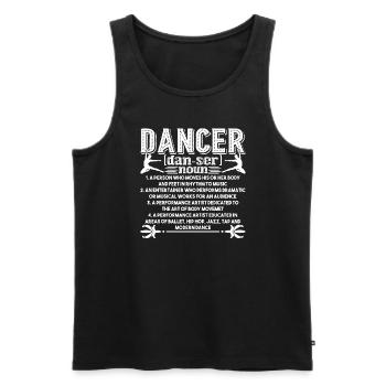 Dancer Definition - Men's Premium Organic Tank Top - black - Front - AI Model Male 178 light (178cm)