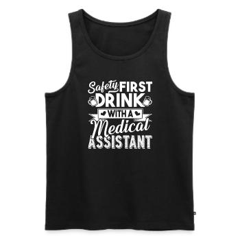 Medical Assistant Drink With Medical Assistant - Men's Premium Organic Tank Top - black - Front - Michal (187cm)