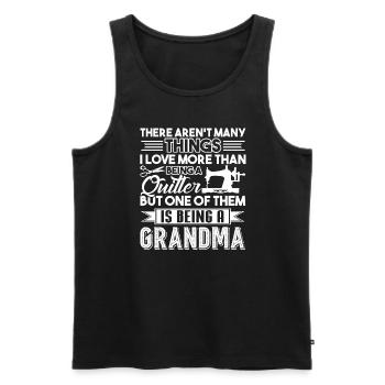 Quilting Grandma Quilter - Men's Premium Organic Tank Top - black - Front - AI Model Male 178 light (178cm)