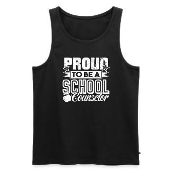 School Counselor Proud To Be School Counselor - Men's Premium Organic Tank Top - black - Front - AI Model Male 178 light (178cm)