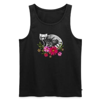 Red Panda With Flowers - Men's Premium Organic Tank Top - black - Front - Michal (187cm)