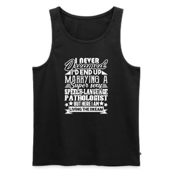 Marrying A Speech Language Pathologist - Men's Premium Organic Tank Top - black - Front - Michal (187cm)
