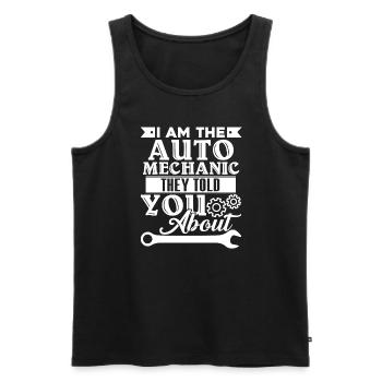 I am The Auto Mechanic - Men's Premium Organic Tank Top - black - Front - Michal (187cm)