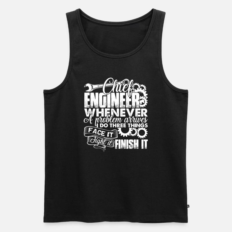 Chief Engineer Solves Problem - Men's Premium Organic Tank Top - black