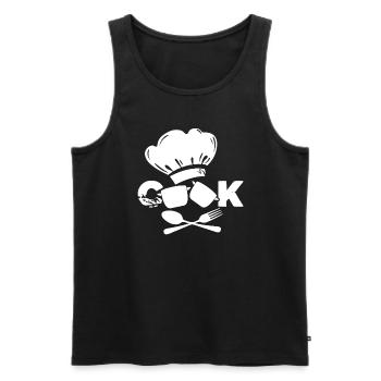 Chef I Love Cooking - Men's Premium Organic Tank Top - black - Front - Michal (187cm)