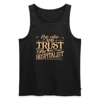 Hospitalist Trust The Hospitalist - Men's Premium Organic Tank Top - black - Front - AI Model Male 178 light (178cm)