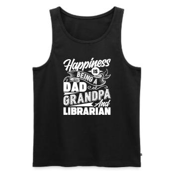 Librarian Dad Grandpa And Librarian - Men's Premium Organic Tank Top - black - Front - AI Model Male 178 light (178cm)