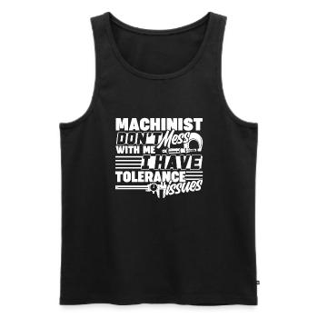Machinist Don't Mess With Machinist - Men's Premium Organic Tank Top - black - Front - Michal (187cm)