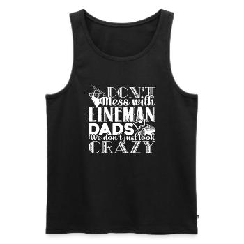 Lineman Don't Mess With Lineman Dads - Men's Premium Organic Tank Top - black - Front - Michal (187cm)