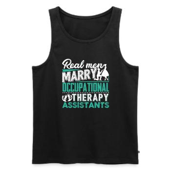 Marry Occupational Therapy Assistants - Men's Premium Organic Tank Top - black - Front - AI Model Male 178 light (178cm)