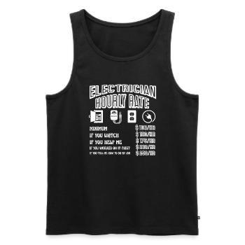 Electrician Hourly Rate - Men's Premium Organic Tank Top - black - Front - AI Model Male 178 light (178cm)