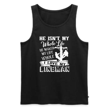 Lineman I Love My Lineman - Men's Premium Organic Tank Top - black - Front - Michal (187cm)