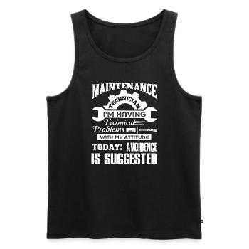 Maintenance Technician Having Technical Problems - Men's Premium Organic Tank Top - black - Front - AI Model Male 178 light (178cm)