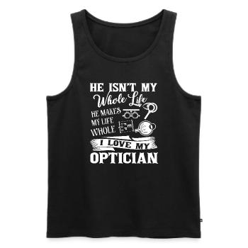 Optician I Love My Optician - Men's Premium Organic Tank Top - black - Front - Michal (187cm)