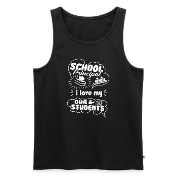 School Principal Loves Students - Men's Premium Organic Tank Top - black - Front - Michal (187cm)