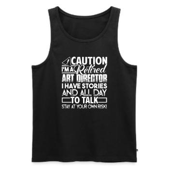 Art Director Caution Retired Art Director - Men's Premium Organic Tank Top - black - Front - Michal (187cm)