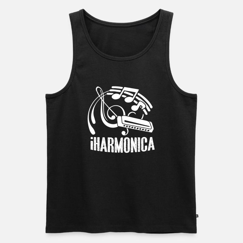 Harmonica Funny Harmonica - Men's Premium Organic Tank Top - black