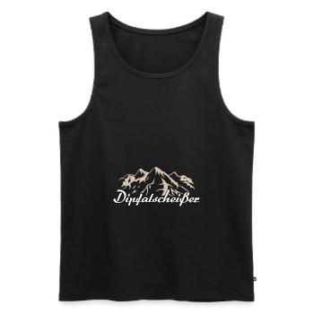 Dipfalscheißer Bayern bayerischer Spruch lustig - Männer Premium Bio Tank Top - Schwarz - Vorne - Michal (187cm)