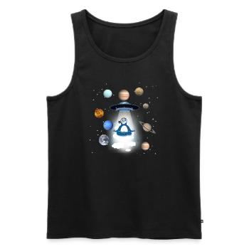 ufo,weltall,planeten,alien,astronaut,faultier - Männer Premium Bio Tank Top - Schwarz - Vorne - AI Model Male 178 light (178cm)
