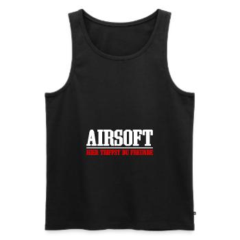 Airsoft Softair Geschenk - Männer Premium Bio Tank Top - Schwarz - Vorne - Michal (187cm)
