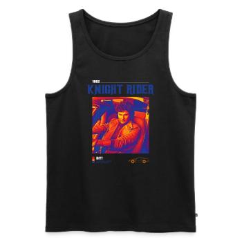 Knight Rider 1982 KITT - Débardeur bio Premium Homme - noir - Devant - AI Model Male 178 light (178cm)
