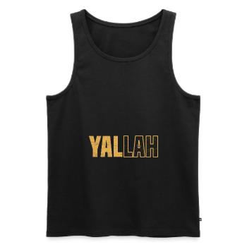 Yallah Habibi - Men's Premium Organic Tank Top - black - Front - AI Model Male 178 light (178cm)