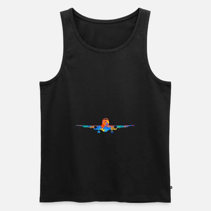 Flugzeug Flugzeuge Geschenk - Männer Premium Bio Tank Top - Schwarz