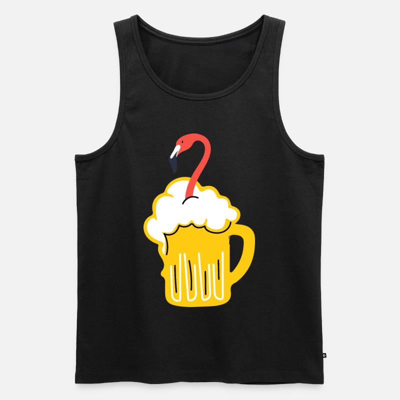 Flamingo - Männer Premium Bio Tank Top - Schwarz