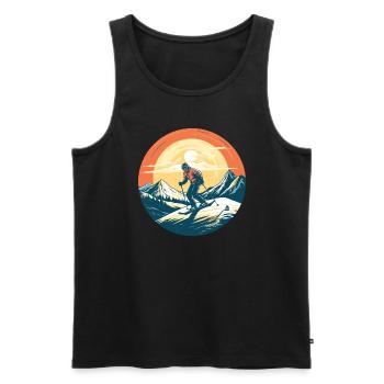 Snowboardung und Skifahren und dann Aprés-Ski - Männer Premium Bio Tank Top - Schwarz - Vorne - Michal (187cm)