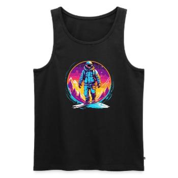 Snowboarding or skiing and then après ski - Men's Premium Organic Tank Top - black - Front - AI Model Male 178 light (178cm)