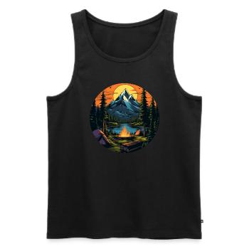 Forest Nature Trekking Adventure - Men's Premium Organic Tank Top - black - Front - Michal (187cm)