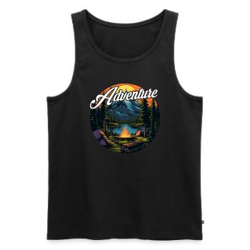 Forest Nature Trekking Adventure - Men's Premium Organic Tank Top - black - Front - Michal (187cm)