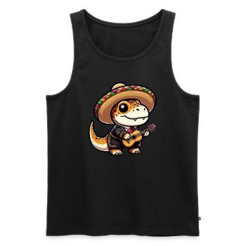 Cinco de Mayo T-Rex Mariachi Party - Men's Premium Organic Tank Top - black - Front - Michal (187cm)