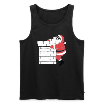 Weihnachtsmann Silhouette Minimalistischer Stil - Männer Premium Bio Tank Top - Schwarz - Vorne - Michal (187cm)