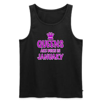 January T-Shirt Gift Idea Birthday Queens - Men's Premium Organic Tank Top - black - Front - Michal (187cm)