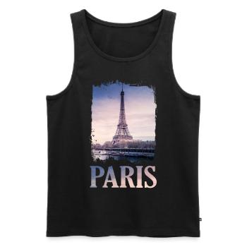Paris Frankreich France Eiffelturm Eiffel Tower - Männer Premium Bio Tank Top - Schwarz - Vorne - AI Model Male 178 light (178cm)