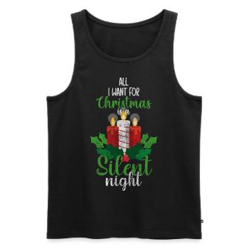 Winter Christmas Tree Reindeer - Men's Premium Organic Tank Top - black - Front - AI Model Male 178 light (178cm)