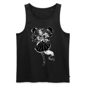 Gothic-Mädchen lesen Buch mit Geistern - Männer Premium Bio Tank Top - Schwarz - Vorne - Michal (187cm)
