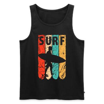 Planche de surf - Débardeur bio Premium Homme - noir - Devant - Michal (187cm)