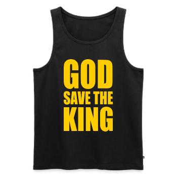 god save the king - Débardeur bio Premium Homme - noir - Devant - AI Model Male 178 light (178cm)