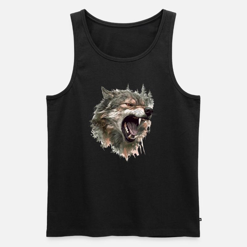 Wolf Wolf Head Scratch Marks Claws Wild Forest Hunter - Débardeur bio Premium Homme - noir